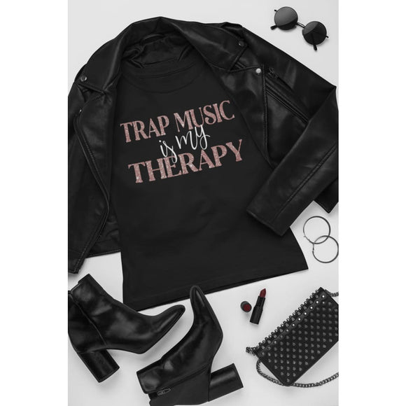 TRAP MUSIC IS MY THERAPY TEE - BLACK - SHIRT