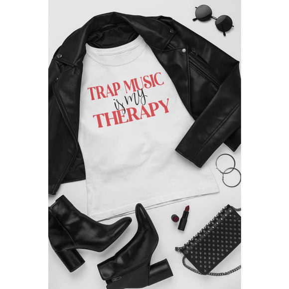 TRAP MUSIC IS MY THERAPY TEE - WHITE - SHIRT