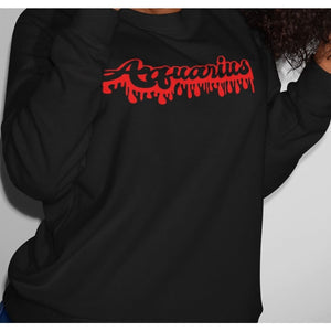 AQUARIUS DRIP - BLACK/RED SWEATSHIRT - SWEATSHIRT