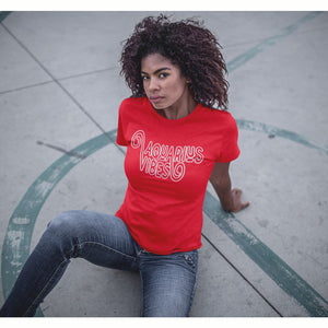 AQUARIUS VIBES TEE- RED/WHITE - SHIRT