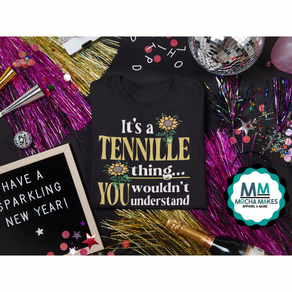 It’s a TENNILLE thing - Gold Glitter with Sunflower - SHIRT